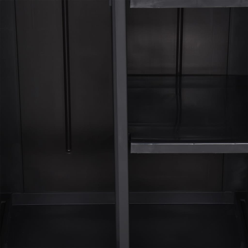 Vrtni ormarić za pohranu crni 65 x 45 x 172 cm PP ratan