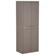 Vrtni ormarić za pohranu smeđi 65x45x172 cm PP s izgledom drva