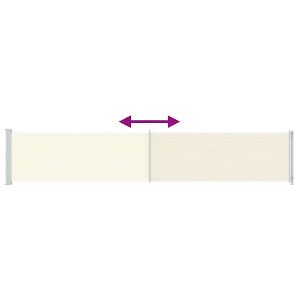 Uvlačiva bočna tenda za terasu 117 x 600 cm krem