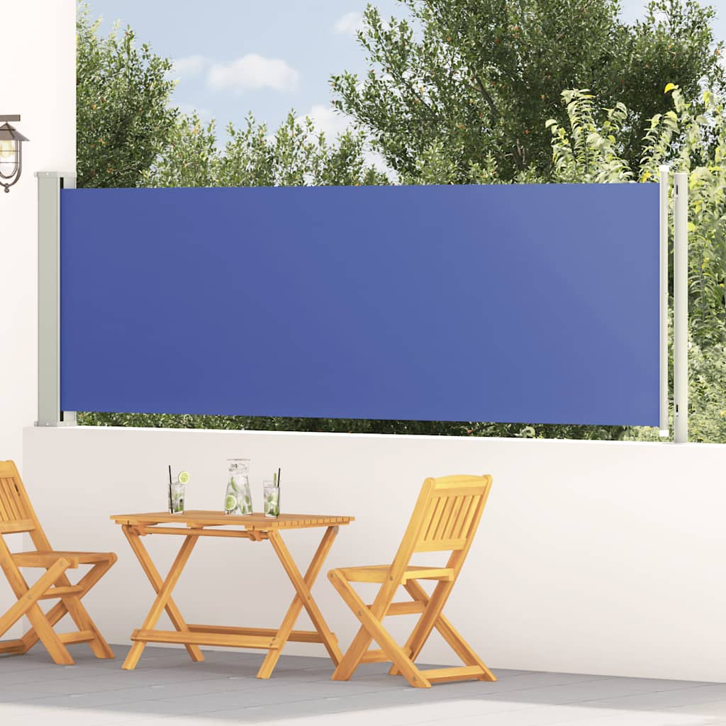 Uvlačiva bočna tenda za terasu 117 x 600 cm plava