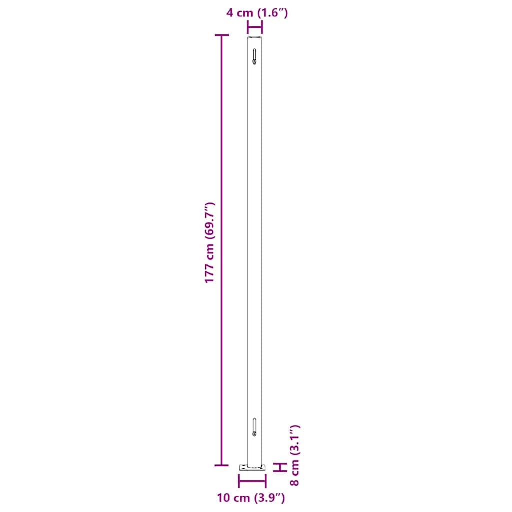 Uvlačiva bočna tenda za terasu 180 x 600 cm siva
