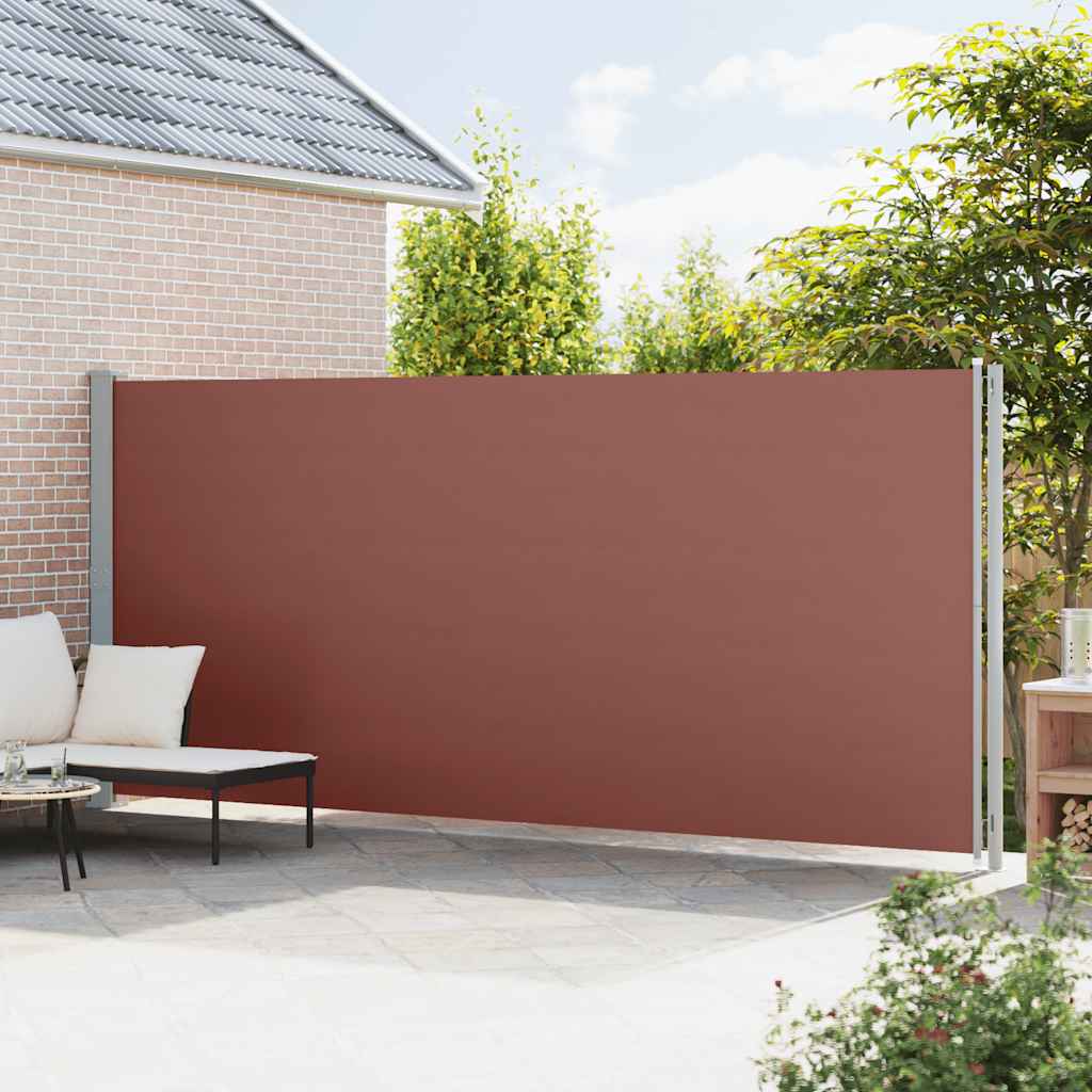 Uvlačiva bočna tenda za terasu 200 x 600 cm smeđa