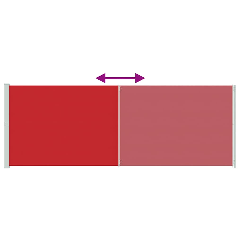 Uvlačiva bočna tenda za terasu 220 x 600 cm crvena