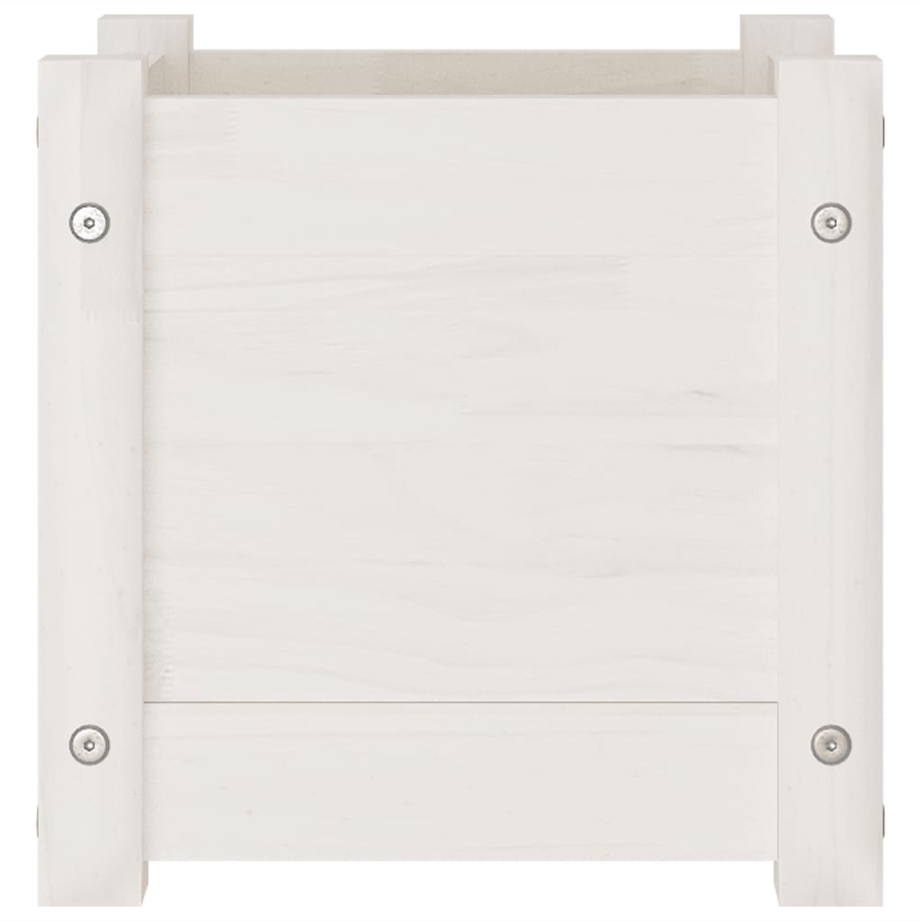 Vrtna sadilica bijela 31 x 31 x 31 cm od masivne borovine