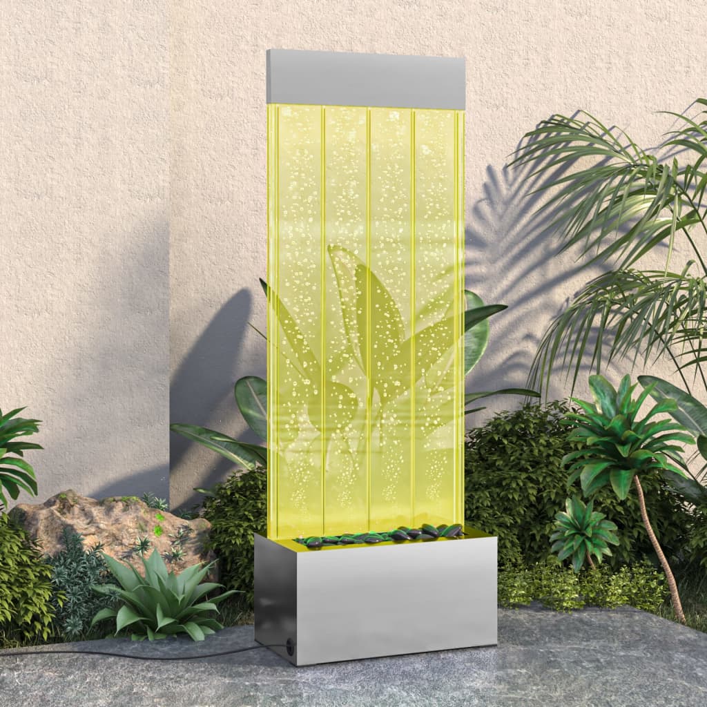 Stup s mjehurićima s RGB LED nehrđajući čelik i akril 110 cm