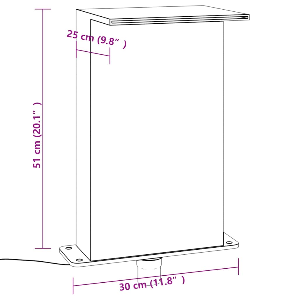 Fontana za bazen s RGB LED svjetlima akrilna 51 cm