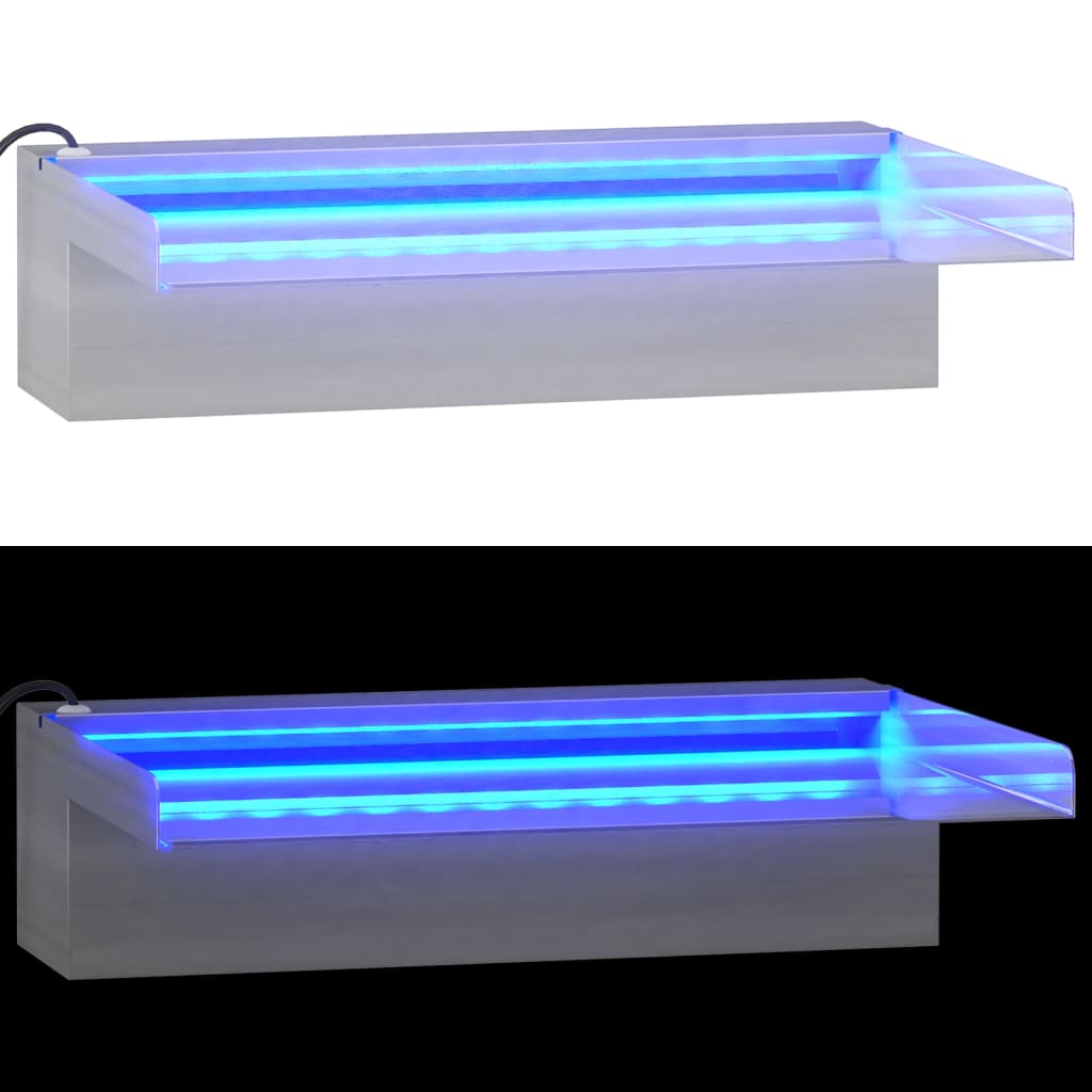Prelijevajući vodopad RGB LED od nehrđajućeg čelika 30 cm