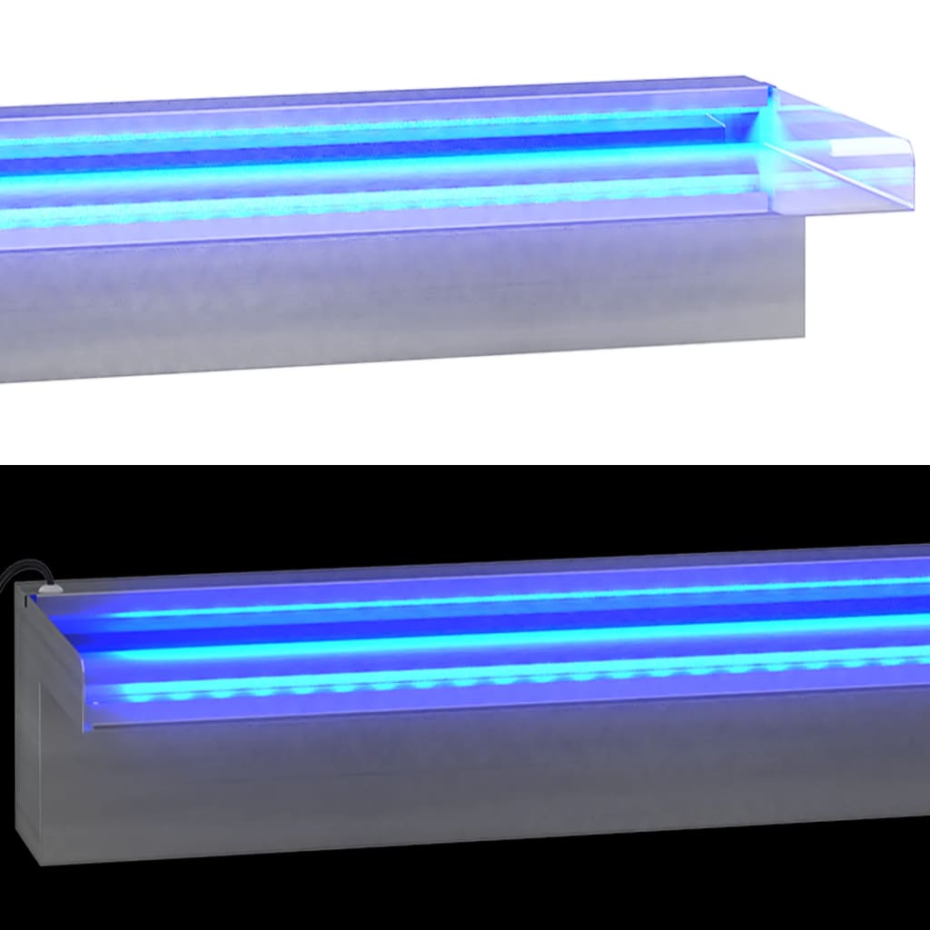 Prelijevajući vodopad RGB LED od nehrđajućeg čelika 60 cm