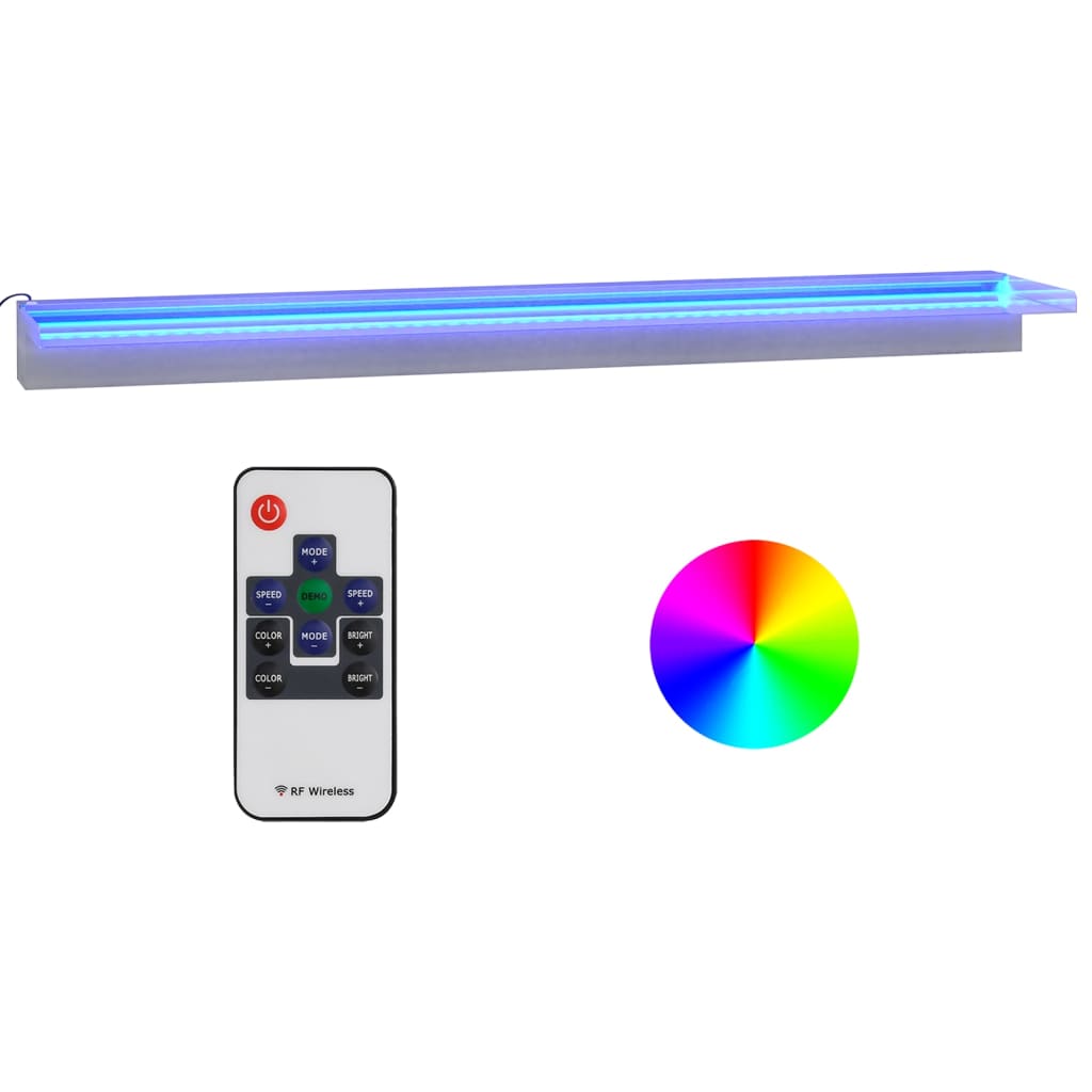 Prelijevajući vodopad RGB LED od nehrđajućeg čelika 108 cm