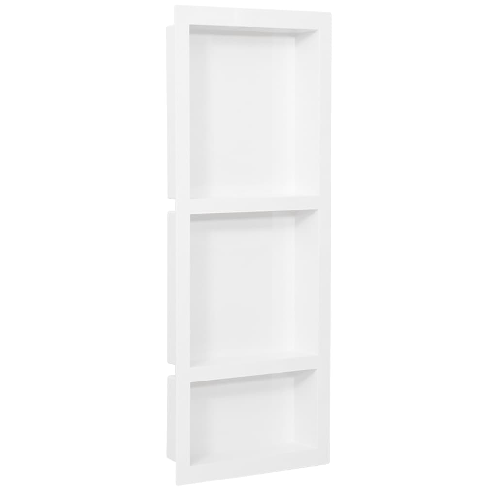 Niša za tuš s 3 odjeljka bijela visokog sjaja 41 x 99 x 9 cm