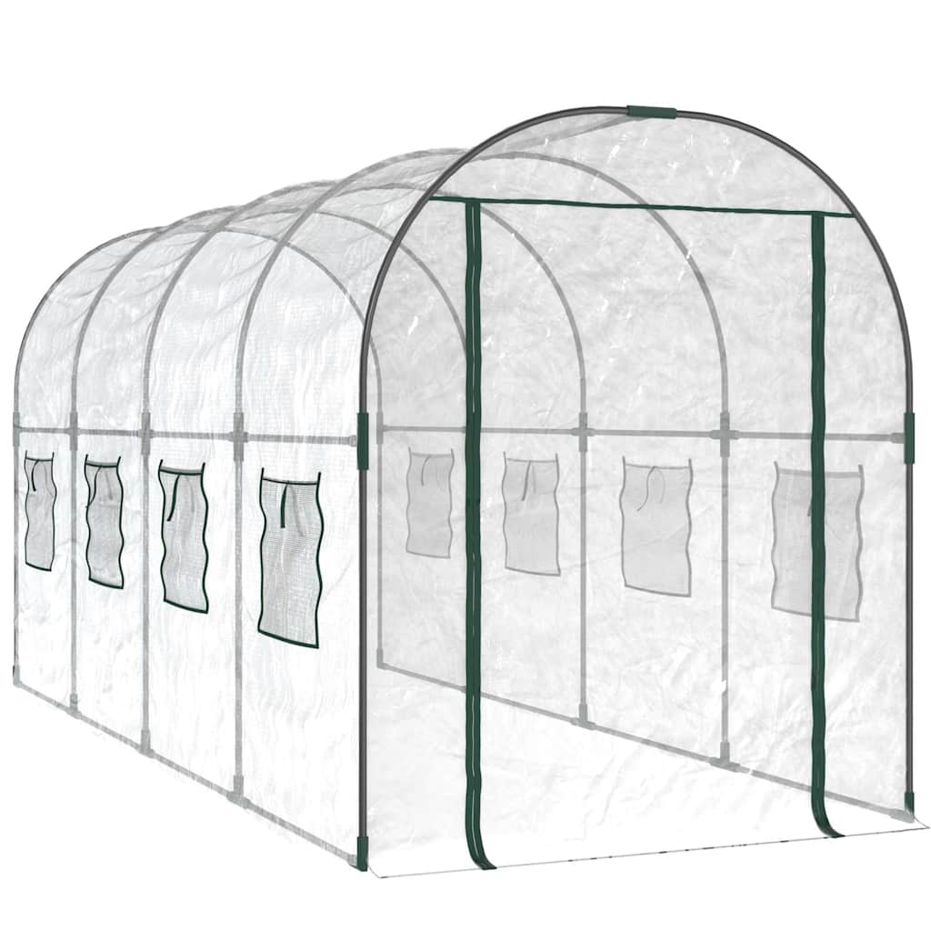 Staklenik prozirni 160x400x190 cm PVC i čelik obložen prahom