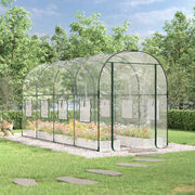 Staklenik prozirni 160x400x190 cm PVC i čelik obložen prahom