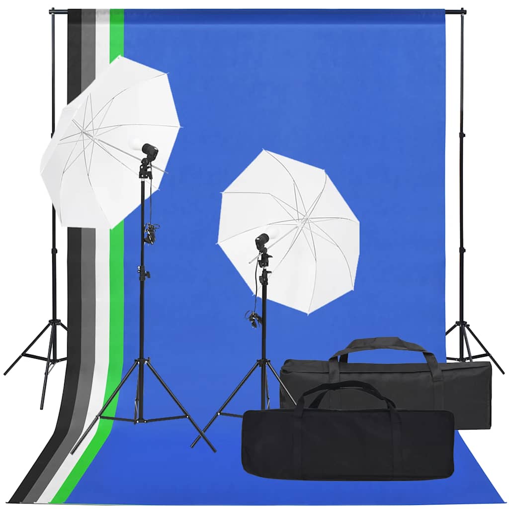 Fotografska studijska oprema sa setom svjetala i pozadinom