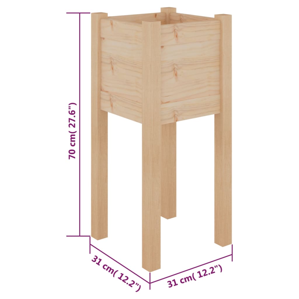 Vrtne sadilice 2 kom 31 x 31 x 70 cm od masivne borovine