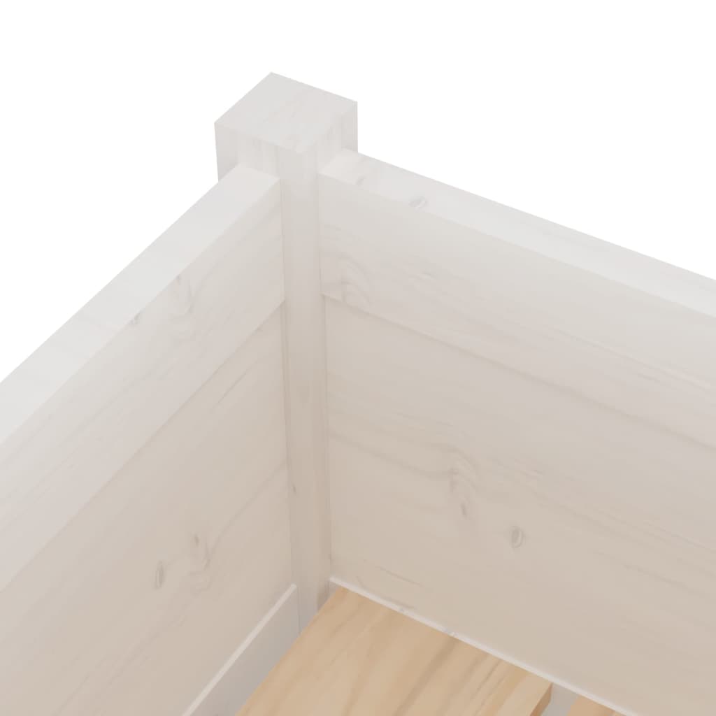 Vrtne sadilice 2 kom bijele 31 x 31 x 70 cm od masivne borovine
