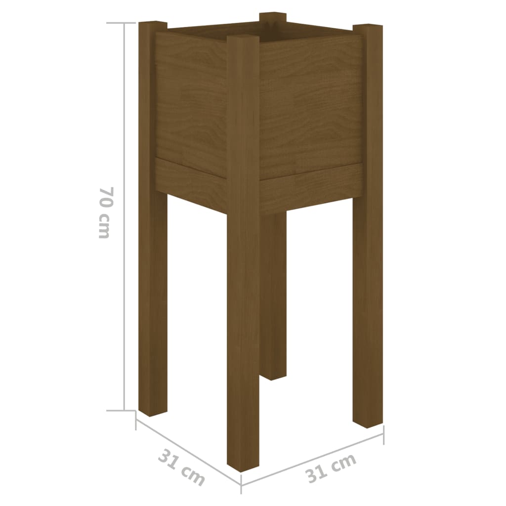 Vrtne sadilice 2 kom boja meda 31x31x70 cm od masivne borovine