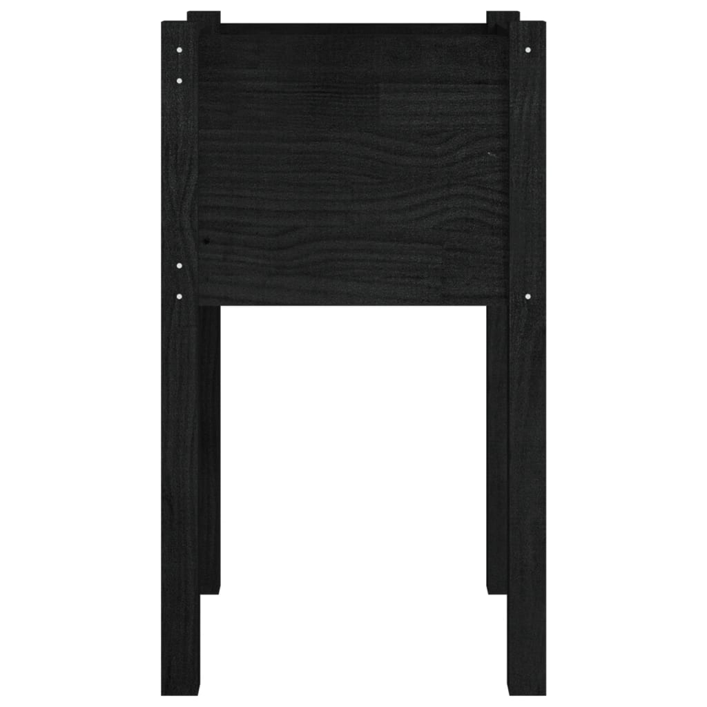 Vrtne sadilice 2 kom crne 40 x 40 x 70 cm od masivne borovine