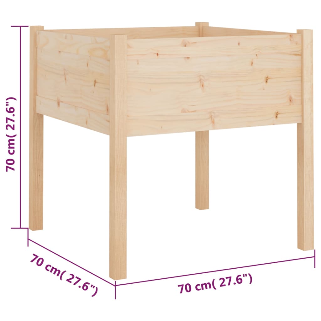 Vrtne sadilice 2 kom 70 x 70 x 70 cm od masivne borovine