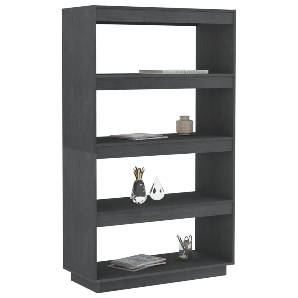 Ormarić za knjige / pregrada sivi 80x35x135 cm od borovine