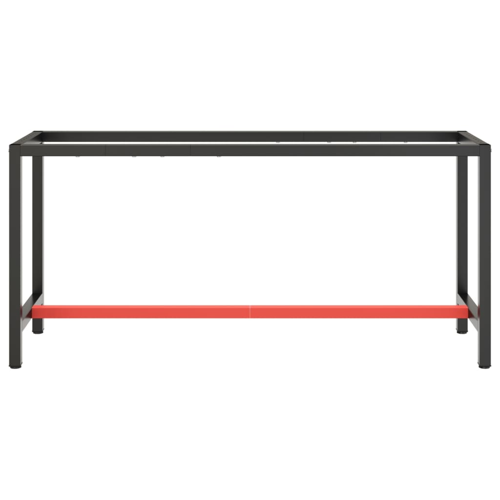 Okvir za radni stol mat crni i mat crveni 170x50x79 cm metalni