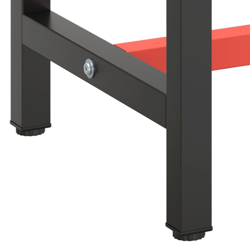 Okvir za radni stol mat crni i mat crveni 190x50x79 cm metalni