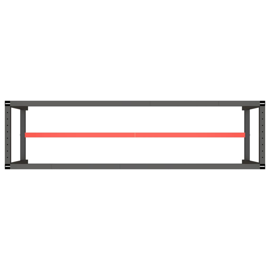 Okvir za radni stol mat crni i mat crveni 210x50x79 cm metalni