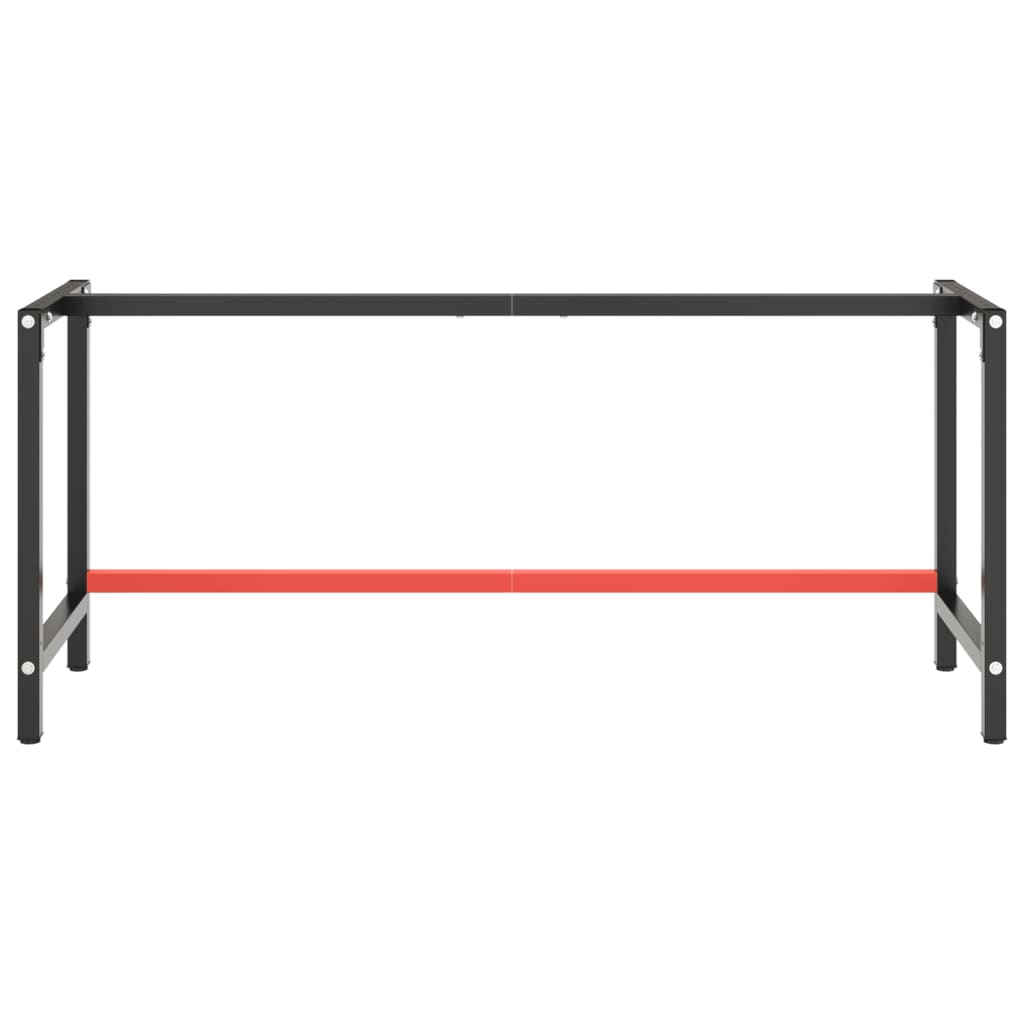 Okvir za radni stol mat crni i mat crveni 180x57x79 cm metalni