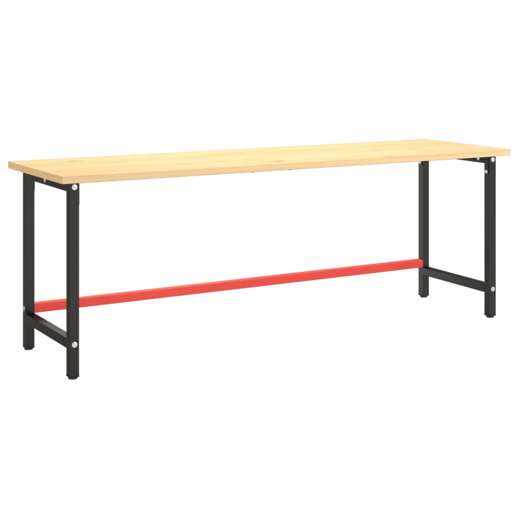 Okvir za radni stol mat crni i mat crveni 220x57x79 cm metalni