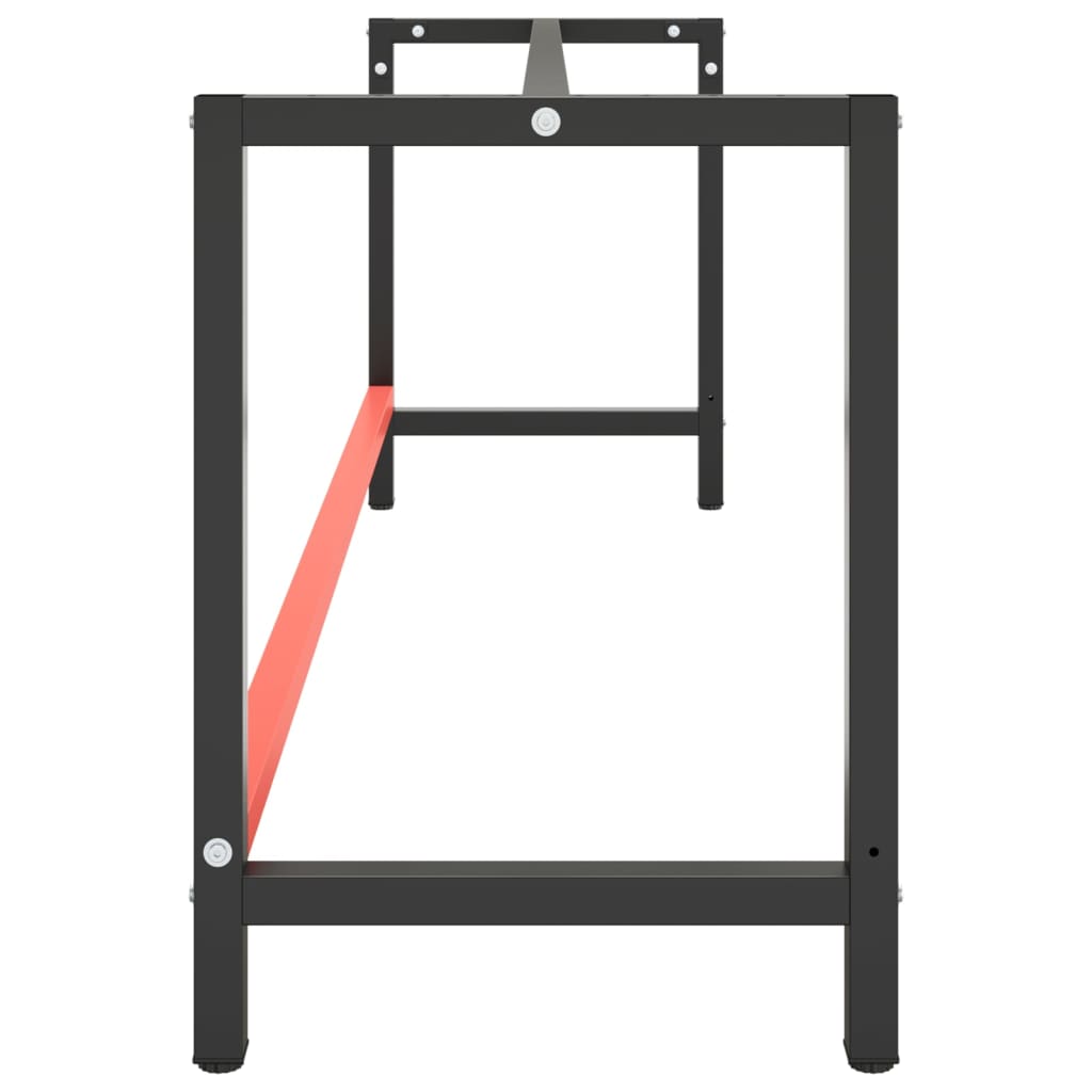Okvir za radni stol mat crni i mat crveni 220x57x79 cm metalni