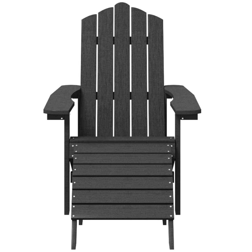 Vrtna stolica Adirondack s osloncem za noge HDPE antracit