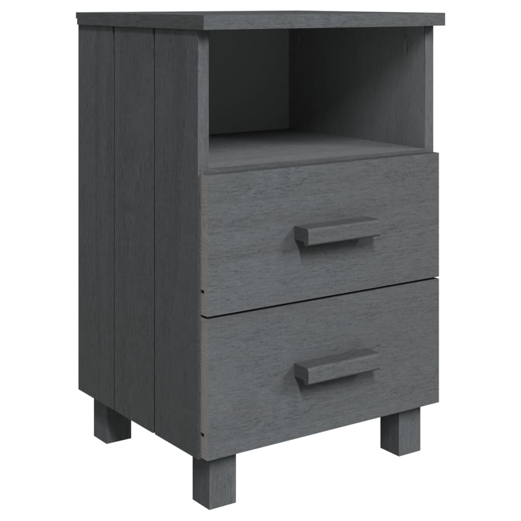 Noćni ormarići HAMAR 2 kom tamnosivi 40x35x62 cm od borovine