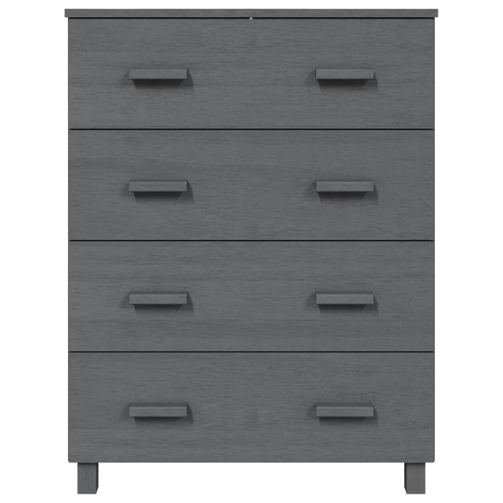Komoda HAMAR tamnosiva 79 x 40 x 103,5 cm od masivne borovine