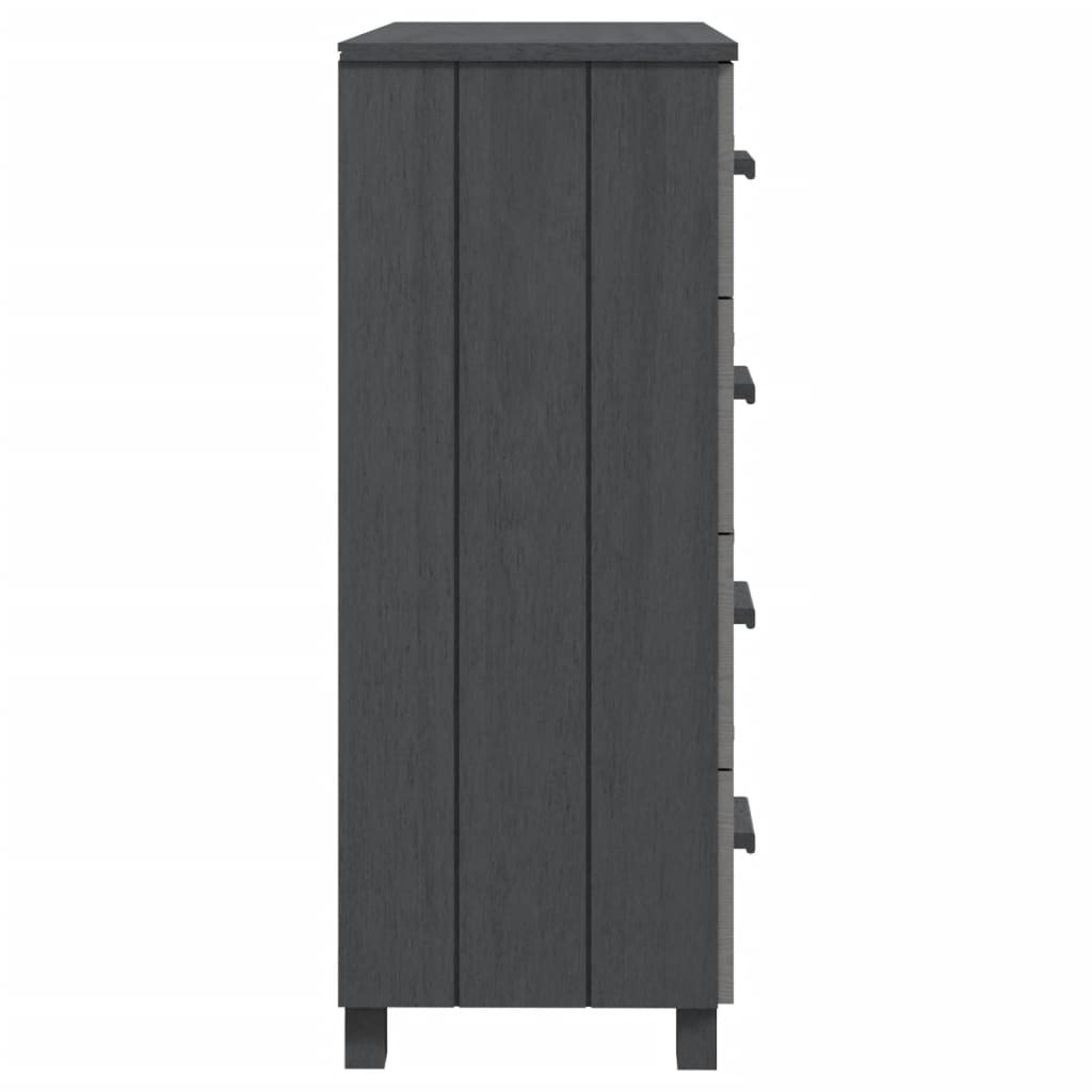 Komoda HAMAR tamnosiva 79 x 40 x 103,5 cm od masivne borovine