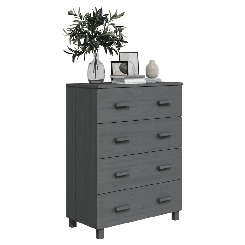 Komoda HAMAR tamnosiva 79 x 40 x 103,5 cm od masivne borovine