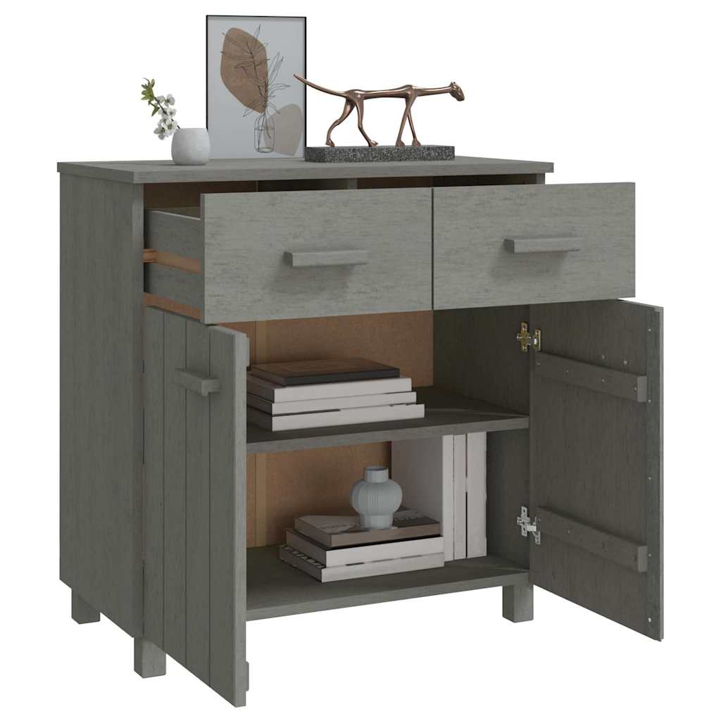 Komoda HAMAR svjetlosiva 79 x 40 x 80 cm od masivne borovine