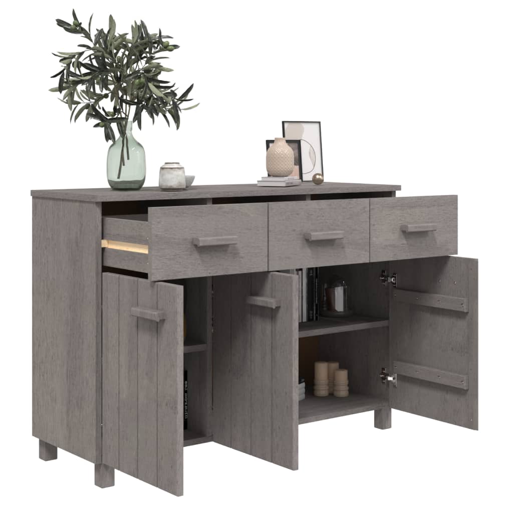 Komoda HAMAR svjetlosiva 113 x 40 x 80 cm od masivne borovine