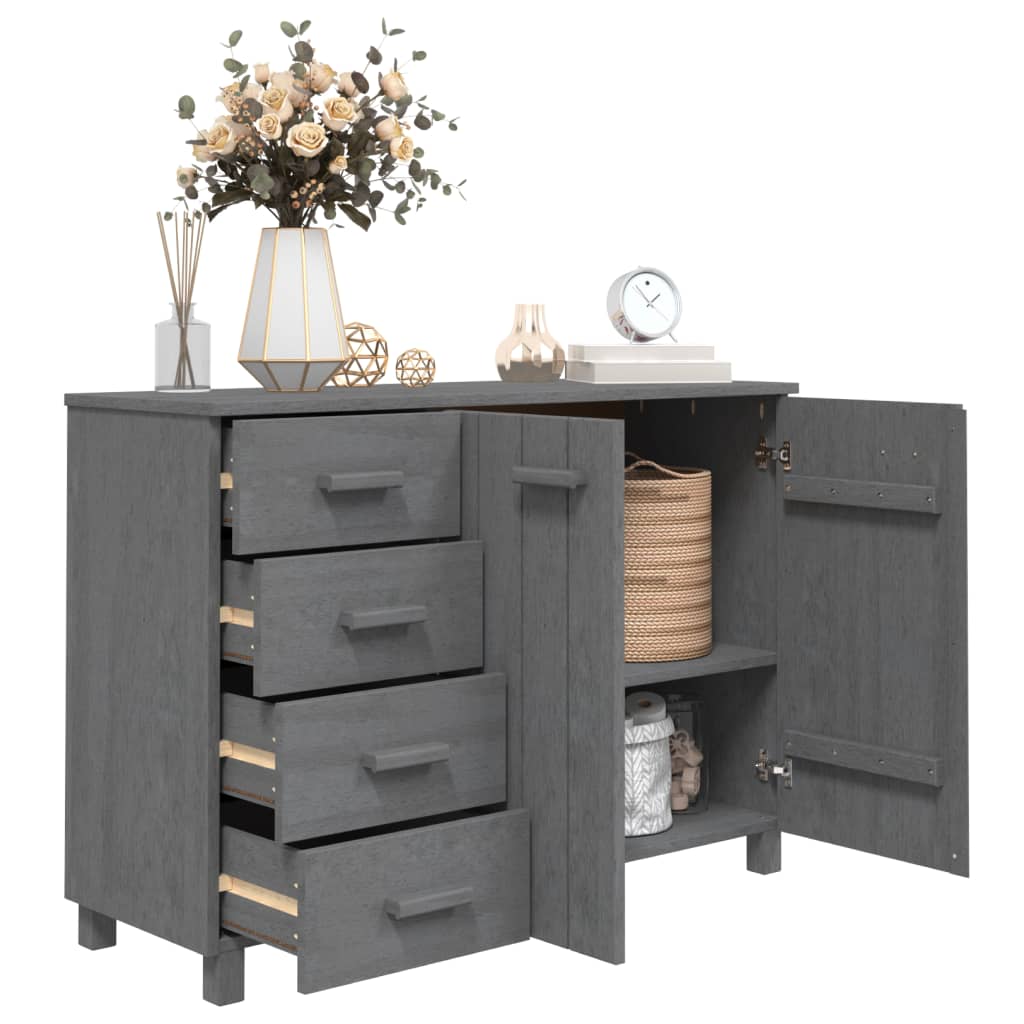 Komoda HAMAR tamnosiva 113 x 40 x 80 cm od masivne borovine