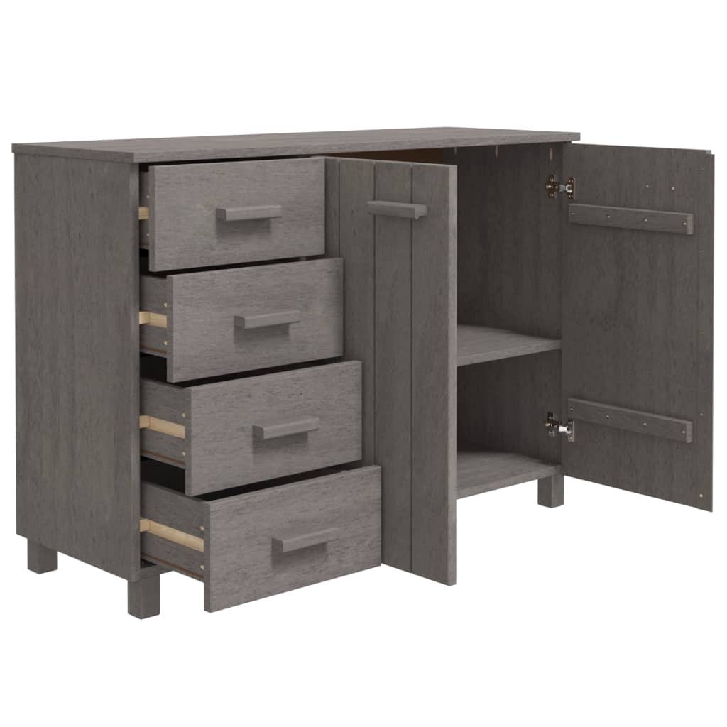 Komoda HAMAR svjetlosiva 113 x 40 x 80 cm od masivne borovine