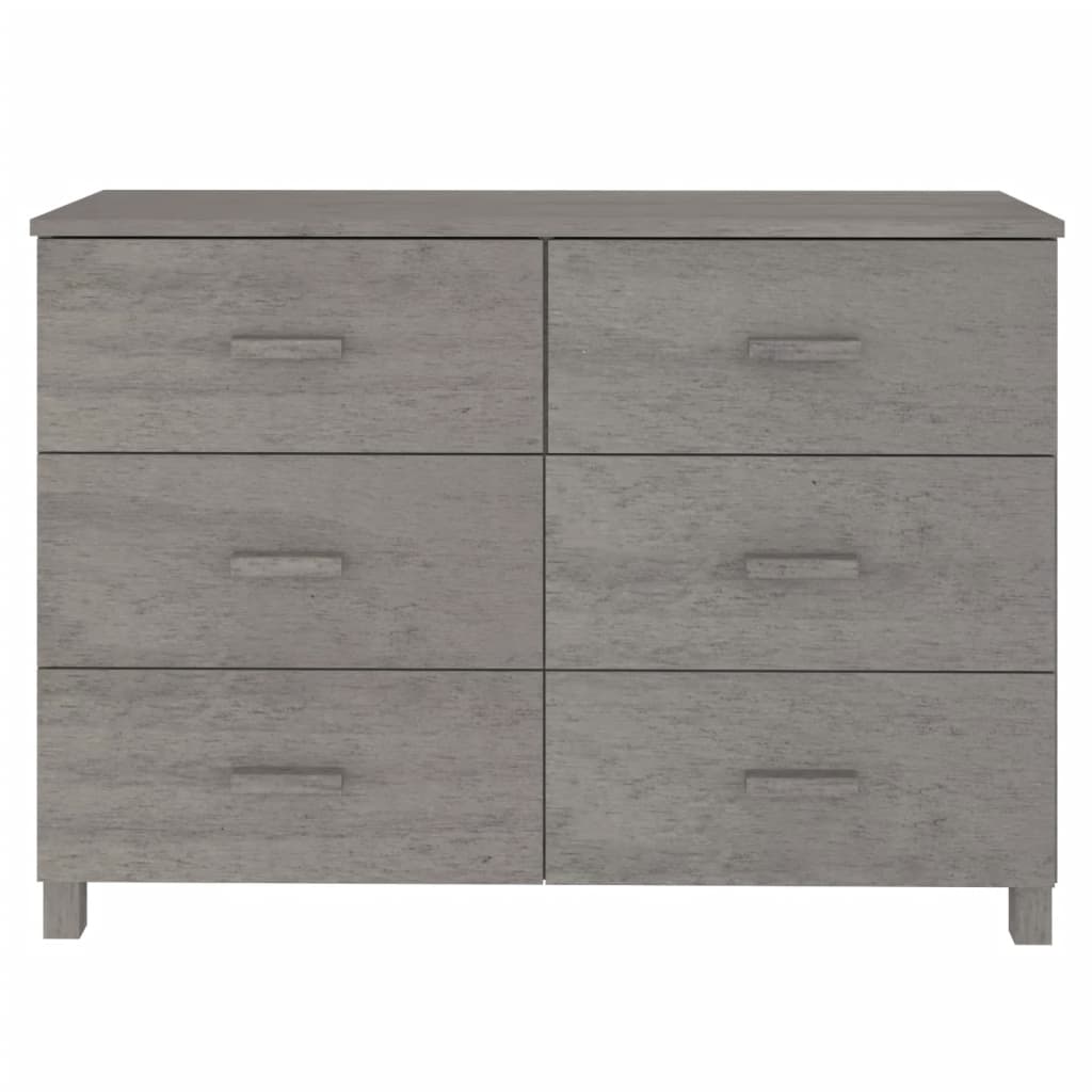 Komoda HAMAR svjetlosiva 113 x 40 x 80 cm od masivne borovine