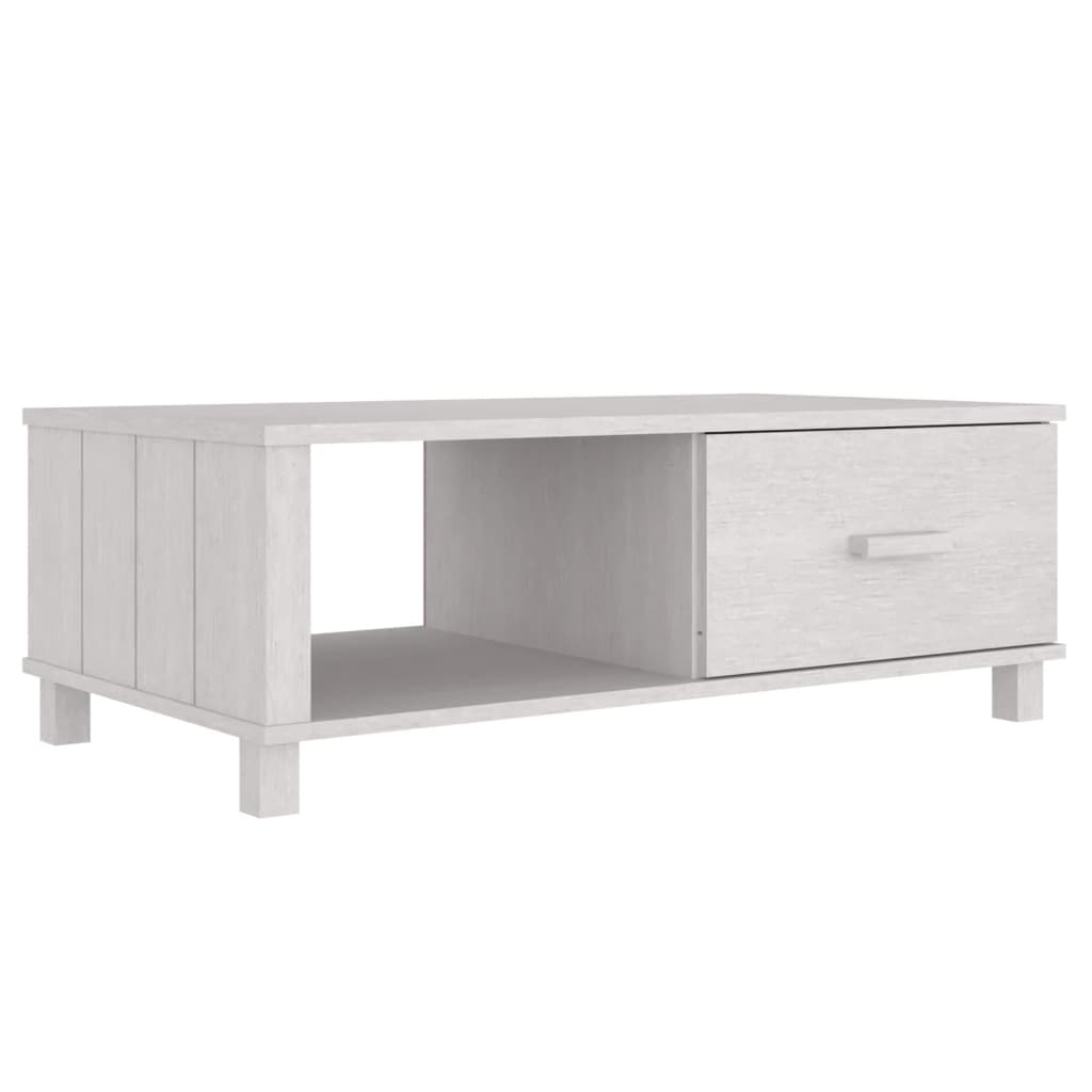 Stolić za kavu HAMAR bijeli 100x55x35 cm od masivne borovine