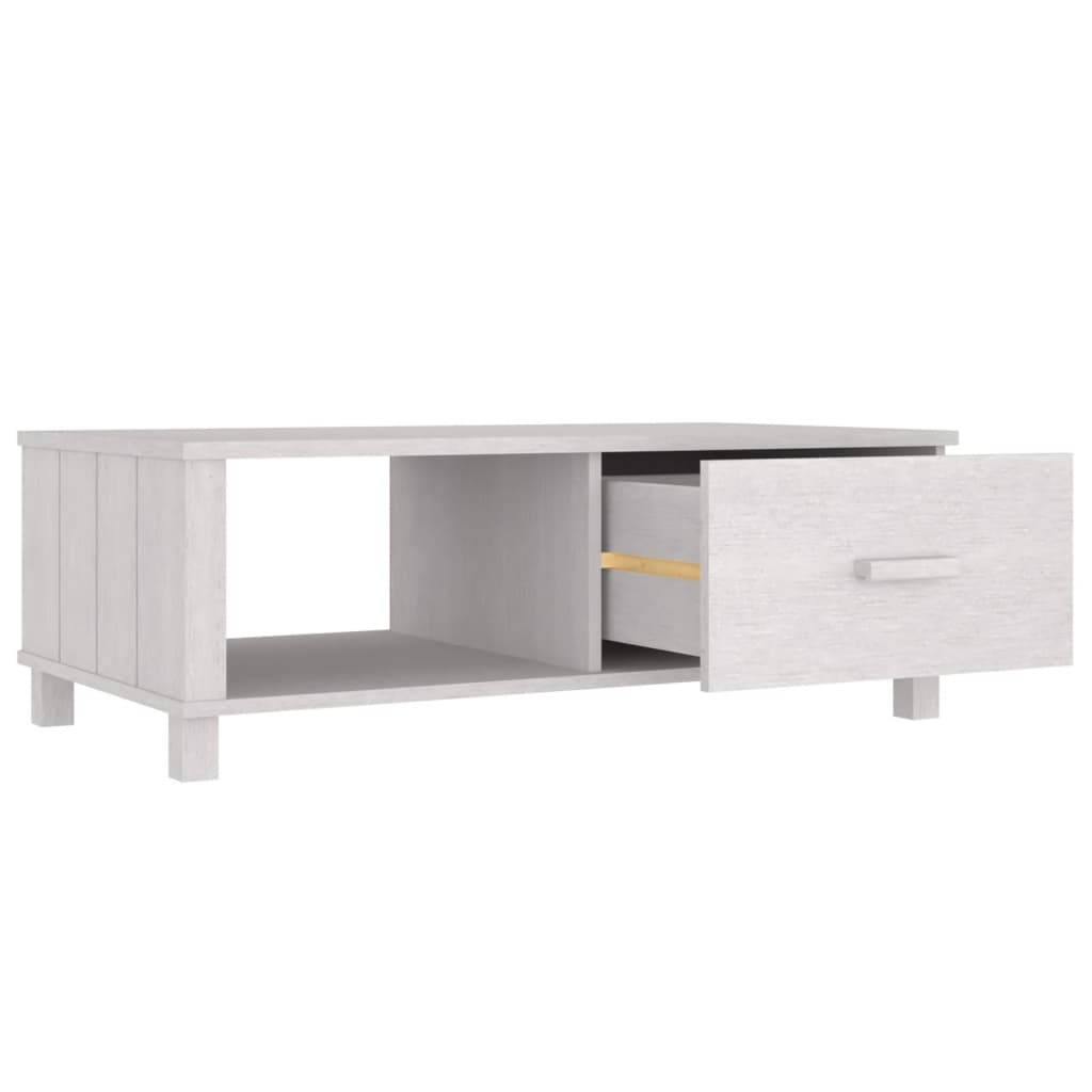 Stolić za kavu HAMAR bijeli 100x55x35 cm od masivne borovine