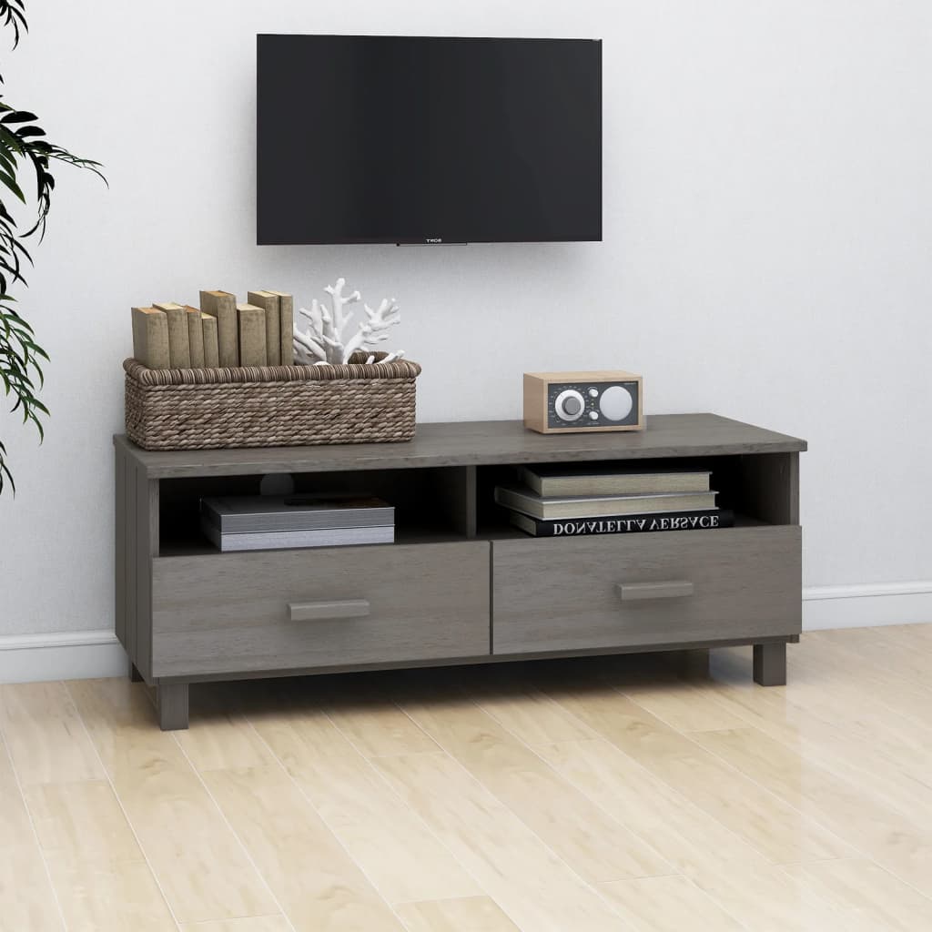 TV ormarić HAMAR svjetlosivi 106 x 40 x 40 cm masivna borovina