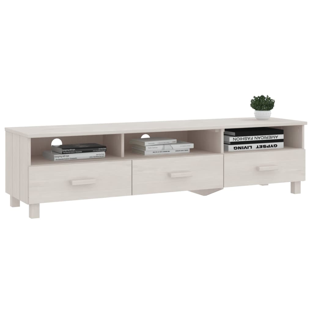 TV ormarić HAMAR bijeli 158 x 40 x 40 cm od masivne borovine