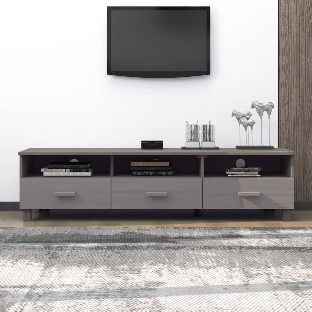 TV ormarić HAMAR svjetlosivi 158 x 40 x 40 cm masivna borovina