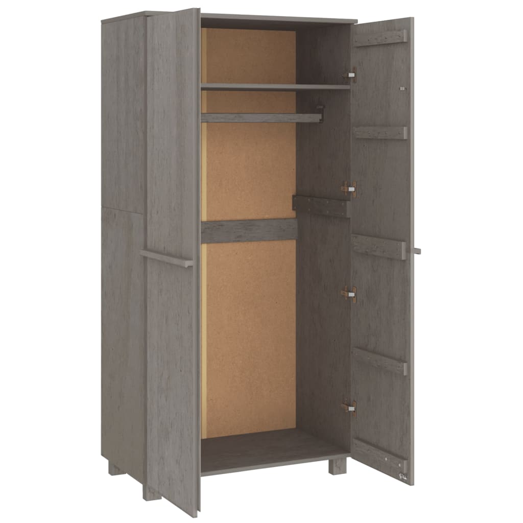 Ormar HAMAR svjetlosivi 89 x 50 x 180 cm od masivne borovine