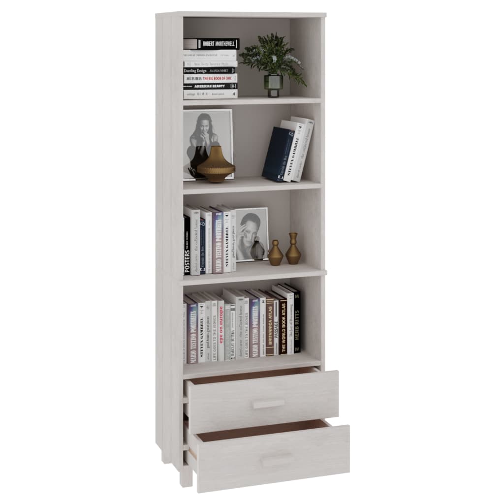 Visoka komoda HAMAR bijela 60 x 35 x 180 cm od masivne borovine