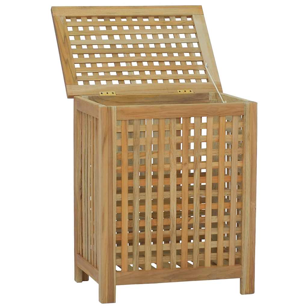Košara za rublje 50 x 35 x 60 cm od masivne tikovine