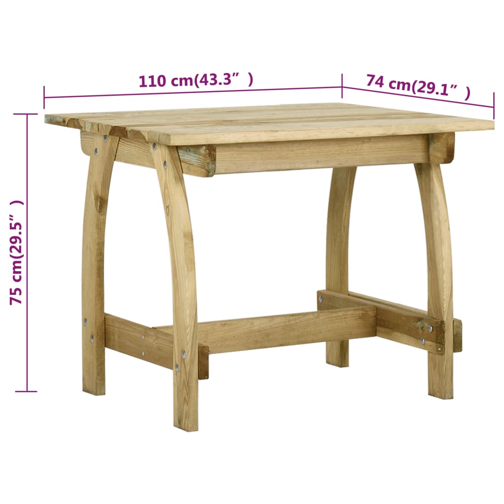 Vrtni stol 110 x 74 x 75 cm od impregnirane borovine