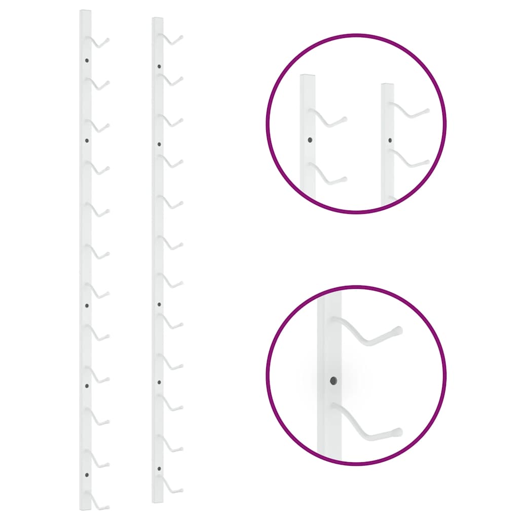 Zidni stalak za vino za 12 boca bijeli željezni