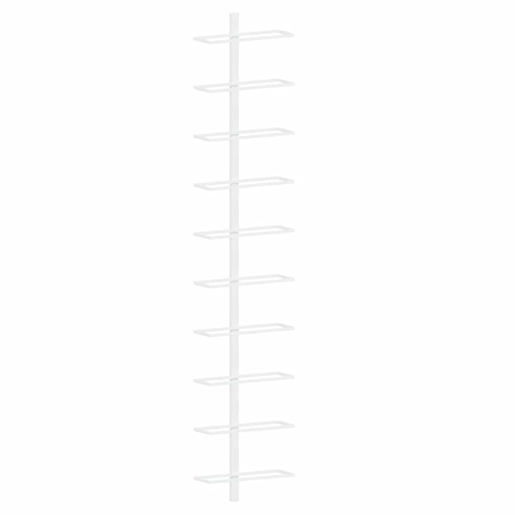 Zidni stalak za vino za 10 boca 2 kom bijeli metalni